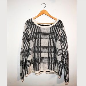 Gap White Plaid Sweater